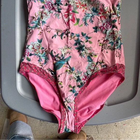 johnny was malakye halter one piece in pink floral - Picture 3 of 7